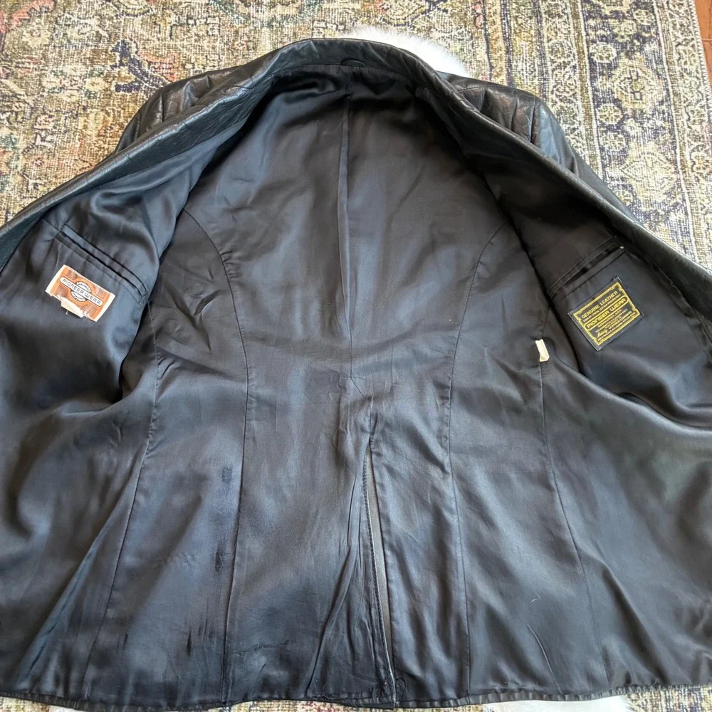 Pioneer Wear Albuquerque Vintage‎ Black Genuine Leather Western Blazer Jacket 42